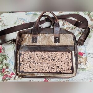 Rock'n J Farms Tooled Leather Computer Bag